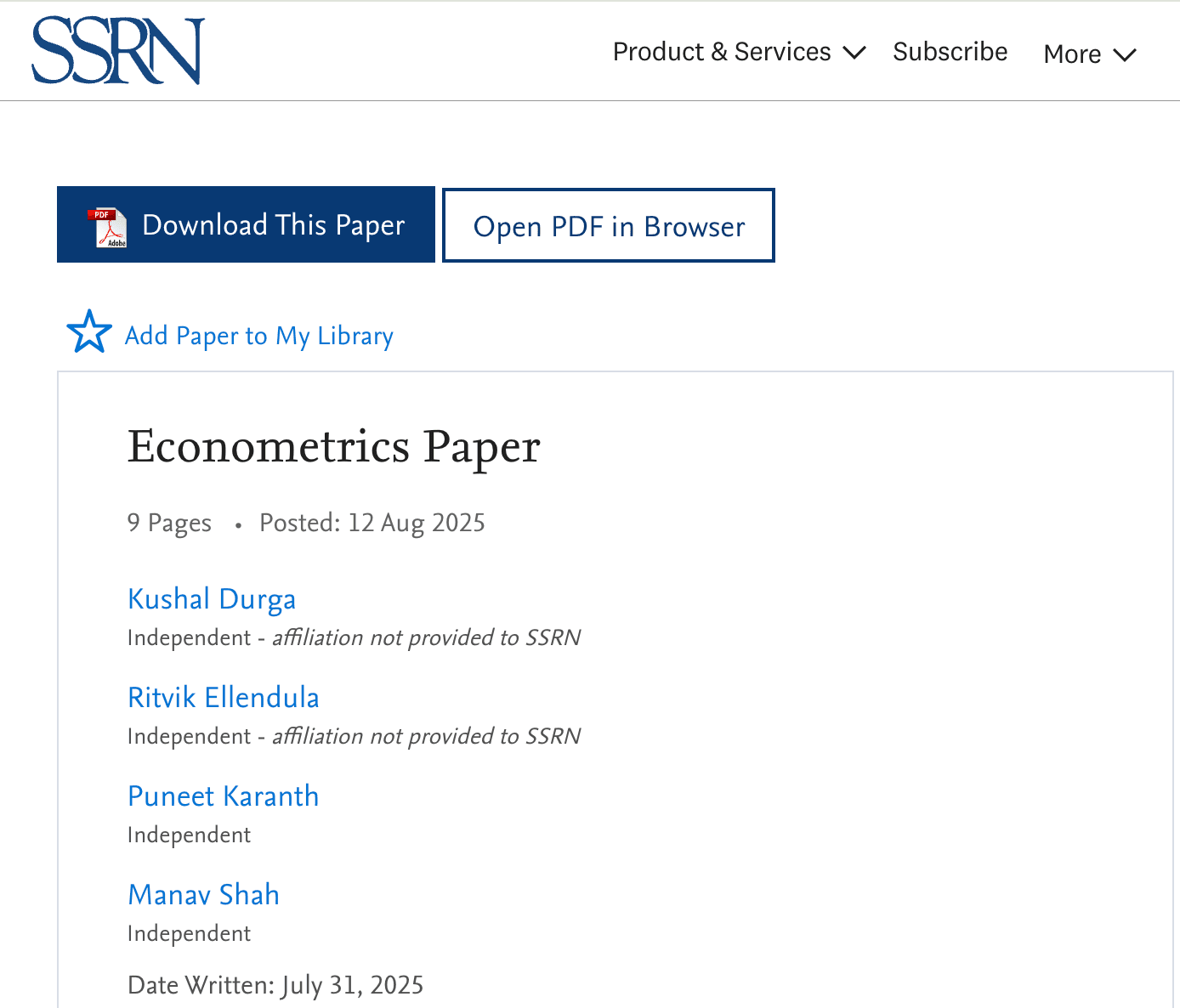 Econometrics