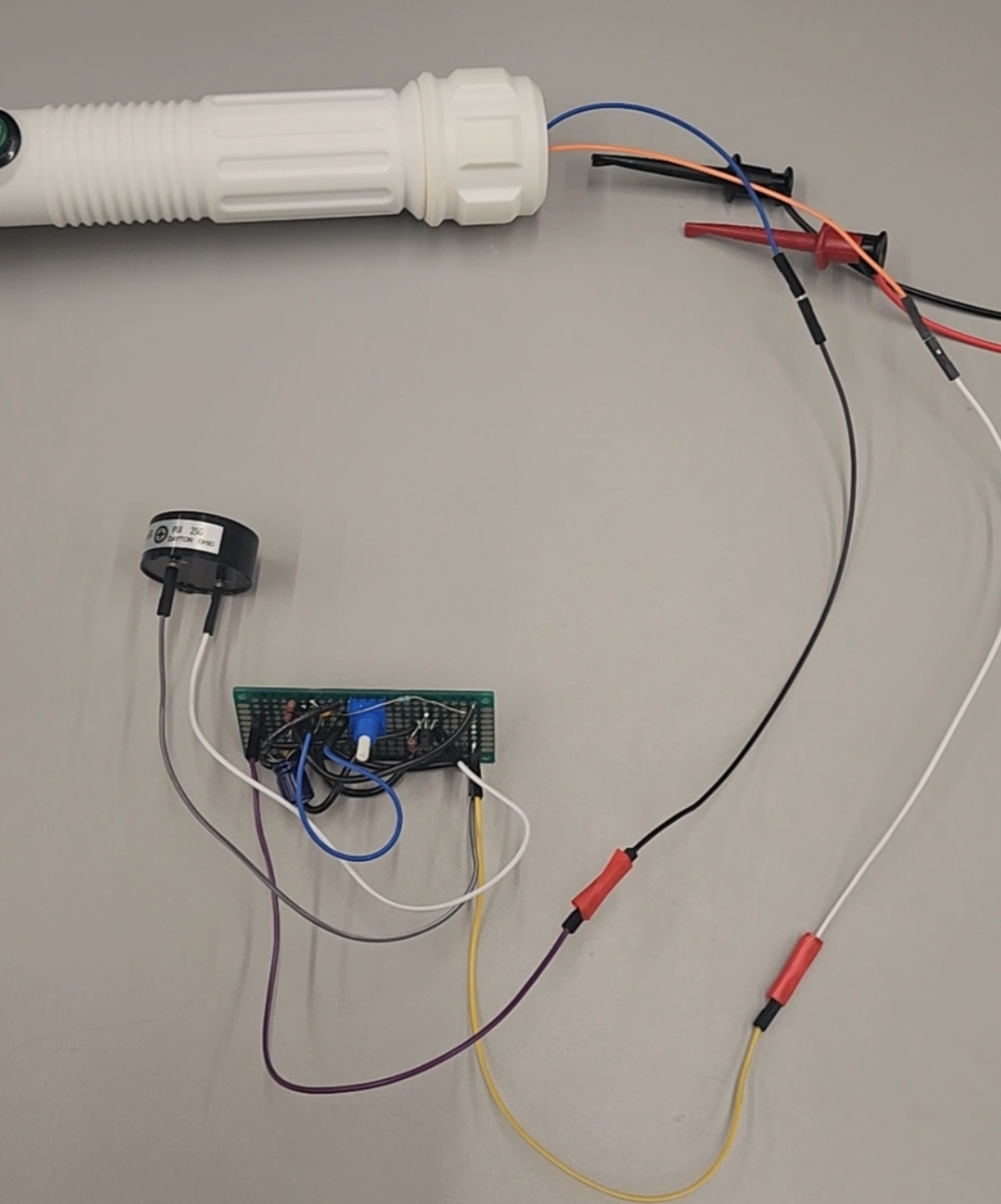 Perfboard analog audio circuit for the lightsaber