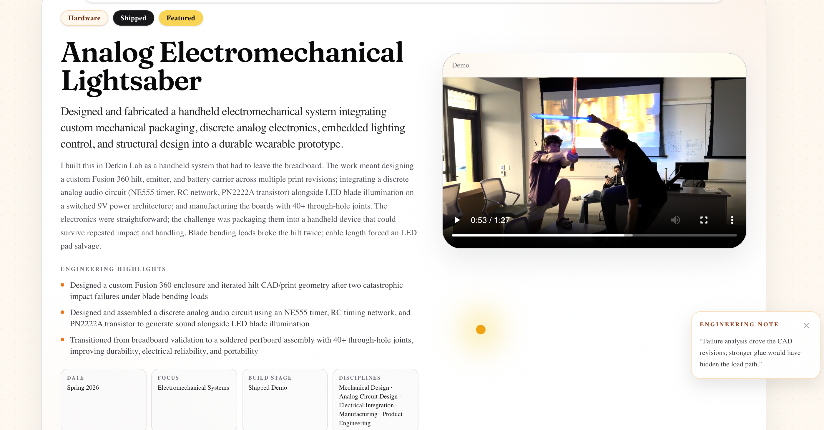 Sample project case study page